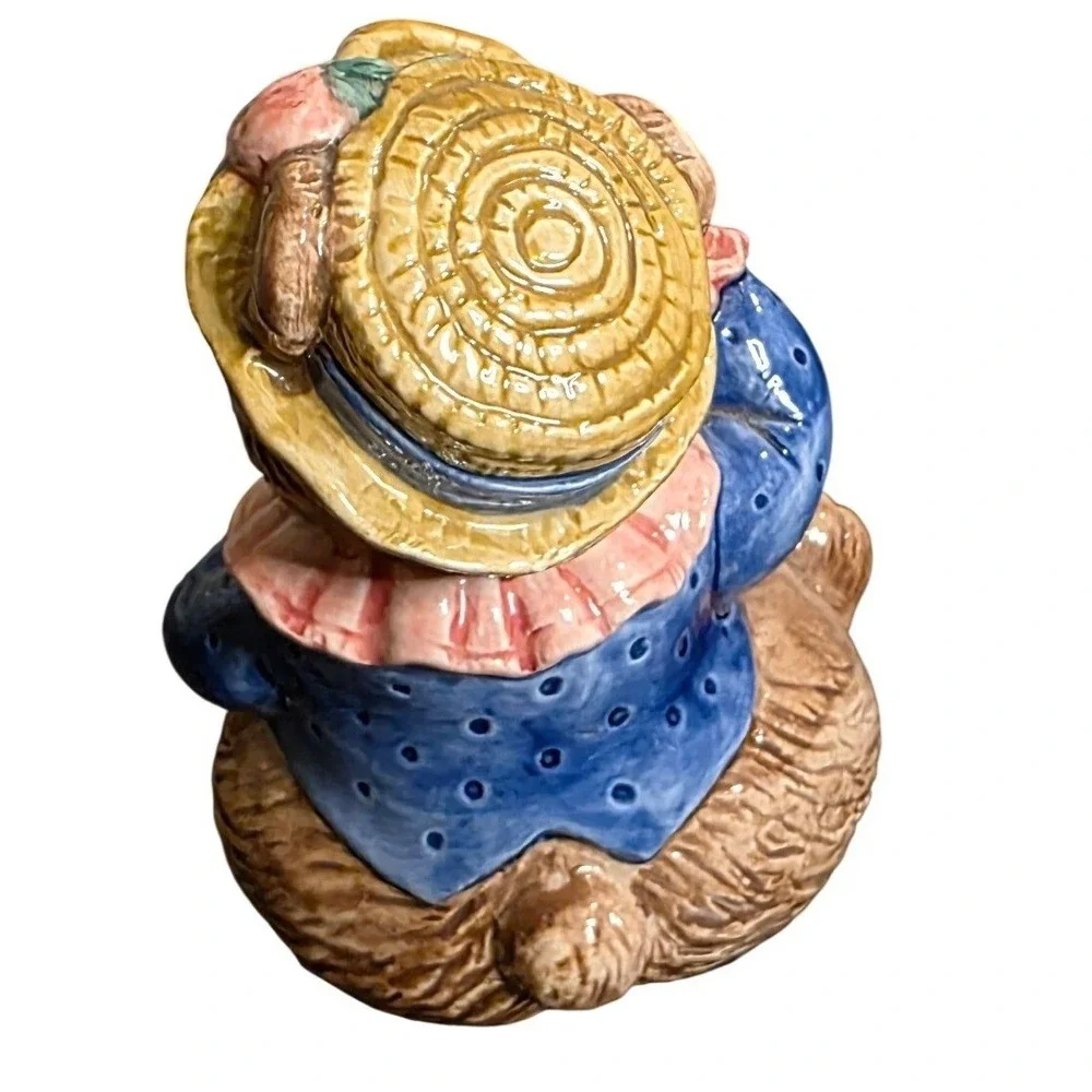 Fitz and Floyd Hat Party Clock Brown Ceramic Bear‎ Figurine 4